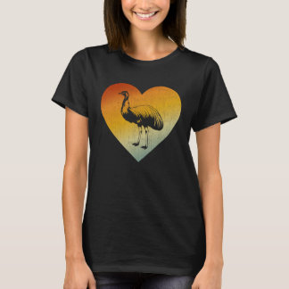 Distressed Heart Retro Style Men Women Emu T-Shirt