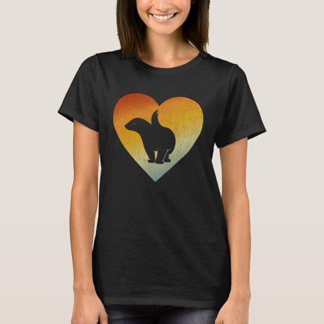 Distressed Heart Retro Style Men Women Honey Badge T-Shirt (Vorderseite)
