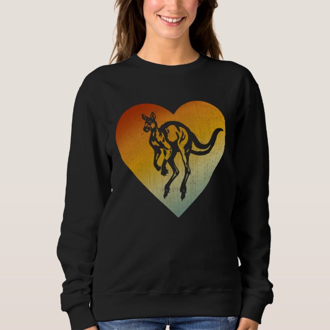 Distressed Heart Retro Style Men Women Kangaroo Sweatshirt (Vorderseite)