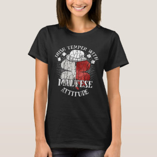 Distressed Irish Maltese Attitude Patriotic Shamro T-Shirt