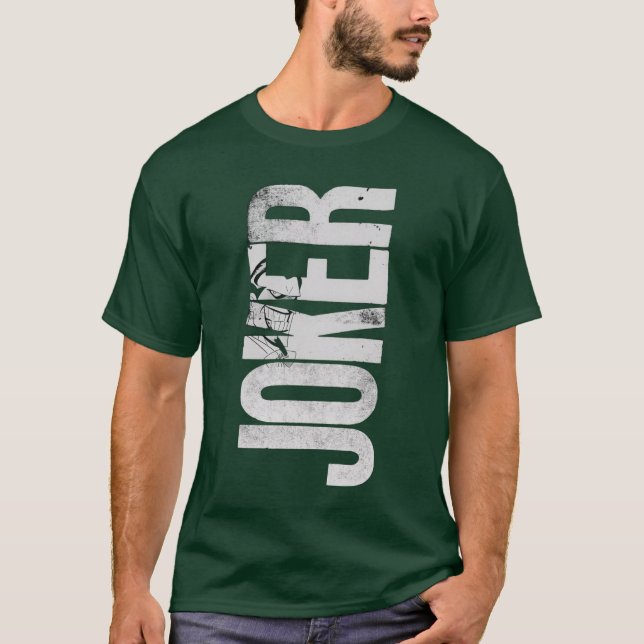 Distressed JOKER Graphic Dark Green T-Shirt (Devant)