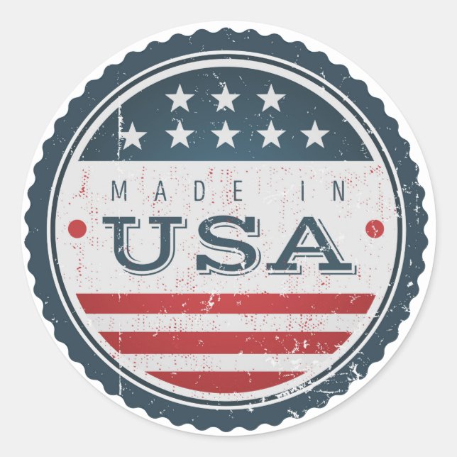 Distressed Made in USA Aufkleber (Vorderseite)