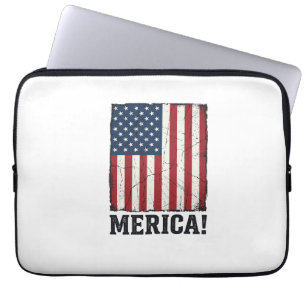 Distressed Merica Flagge Patriotisches Vektor-Shir Laptopschutzhülle
