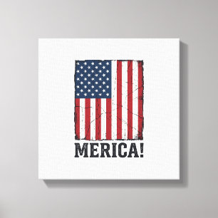 Distressed Merica Flagge Patriotisches Vektor-Shir Leinwanddruck