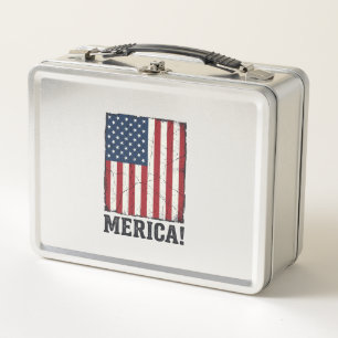 Distressed Merica Flagge Patriotisches Vektor-Shir Metall Brotdose