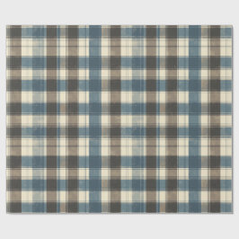 Distressed Navy and Taupe Plaid for Father’s Day Geschenkpapier