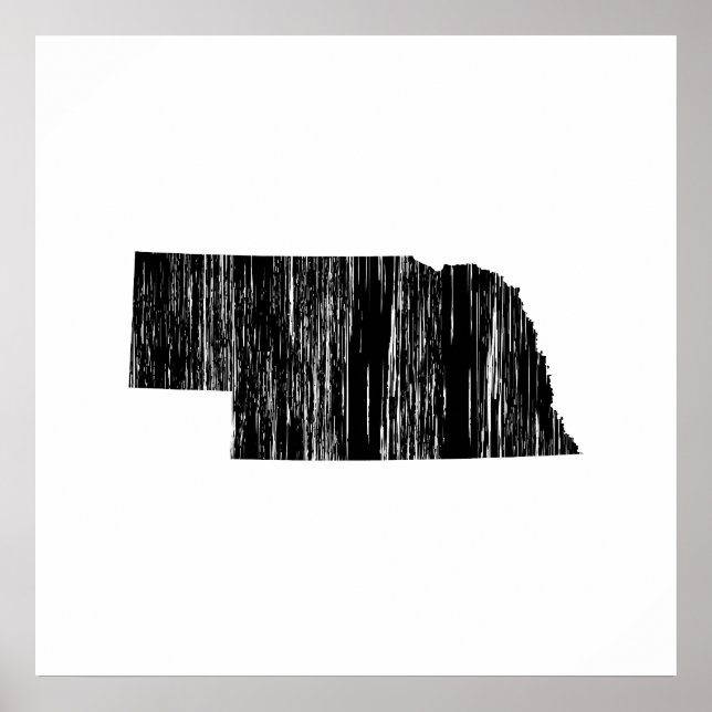 Distressed Nebraska State Outline Poster (Vorne)