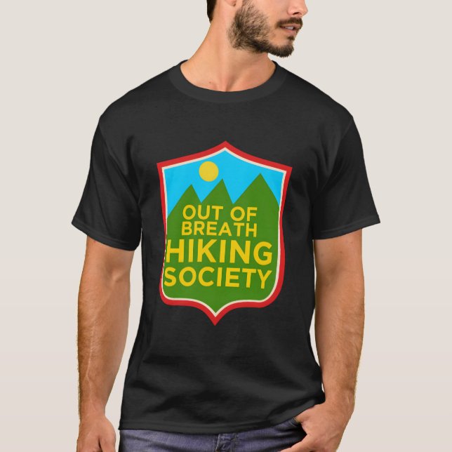 Distressed Out Of Breath Hiking Society T-Shirt (Vorderseite)