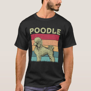 Distressed Pudel-Hund Jungen Mädchen Retro-Pudel- T-Shirt