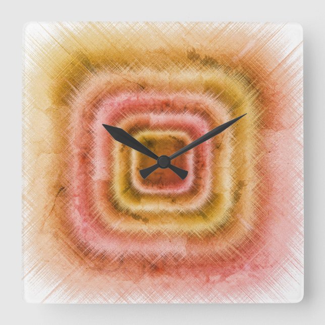 Distressed Quadratische Wanduhr (Vorderseite)