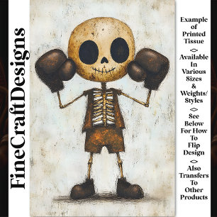 Distressed Rustic Skeleton Boxer AJ5 Dekoupage Seidenpapier