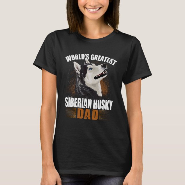Distressed  Siberian Husky Dad T-Shirt (Vorderseite)