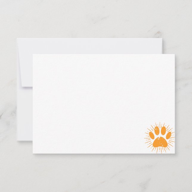 Distressed Sunbeam Dog Paw Custom Blank Mitteilungskarte (Vorderseite)