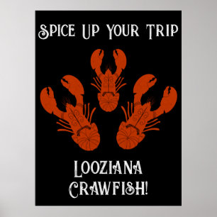 Distressed Travel Cajun Louisiana-Crawfish Boil Poster