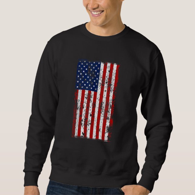 Distressed US American Flag Sweatshirt (Vorderseite)