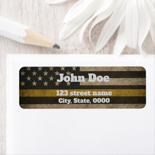 Distressed USA Flag with Thin Yellow Line  (Insitu)