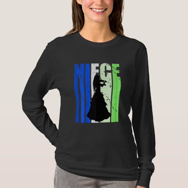 Distressed Violin Niece Of Violinist Loves To Viol T-Shirt (Vorderseite)