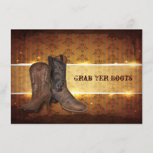 distressed Western-Country-Cowboy-Hochzeit Ankündigung