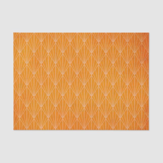 Distressive Orange Retro Art Déco Seidenpapier (Vorderseite)