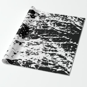 Distressive Schwarz-Weiß-Paint Geschenkpapier