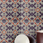Distressive Stone Textur Ethnic Mosaic Geometric Fliese<br><div class="desc">Diese Keramik ist mit einem faszinierenden geometrischen Muster geschmückt, das ein Gefühl von kulturellem Reichtum und künstlerischem Flair ausstrahlt. Das Design zeichnet sich durch eine symmetrische Reihe von Formen aus, die Inspiration aus Stammes- oder Ethnien-Motiven zeichne und so einen Wandteppich visueller Intrigen schaffen. Die Farbpalette ist eine raffinierte Mischung aus...</div>