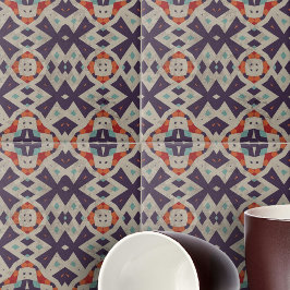 Distressive Stone Textur Ethnic Mosaic Geometric Fliese