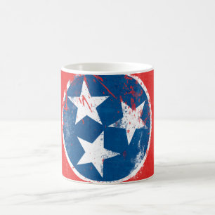Distressive Tennessee-Flagge Kaffeetasse