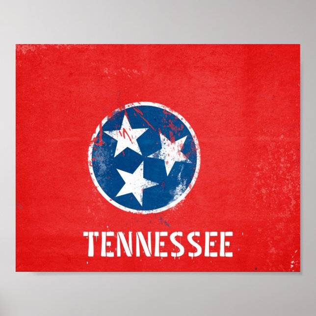 Distressive Tennessee-Flagge Poster (Vorne)