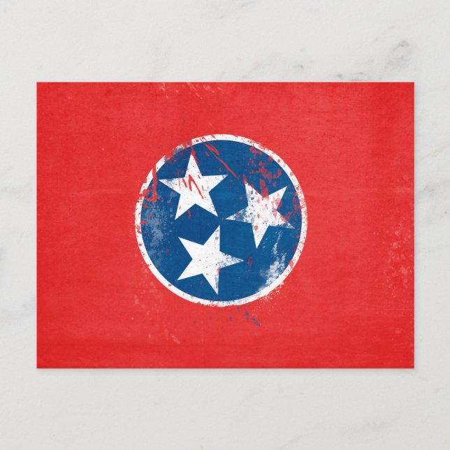 Distressive Tennessee-Flagge Postkarte (Vorderseite)