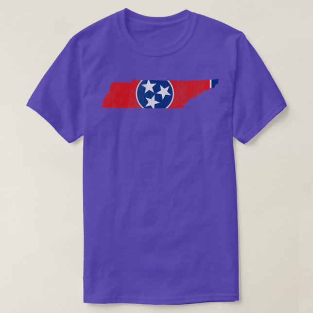Distressive Volunteer Staat Tennessee Flag Karte T-Shirt (Design vorne)