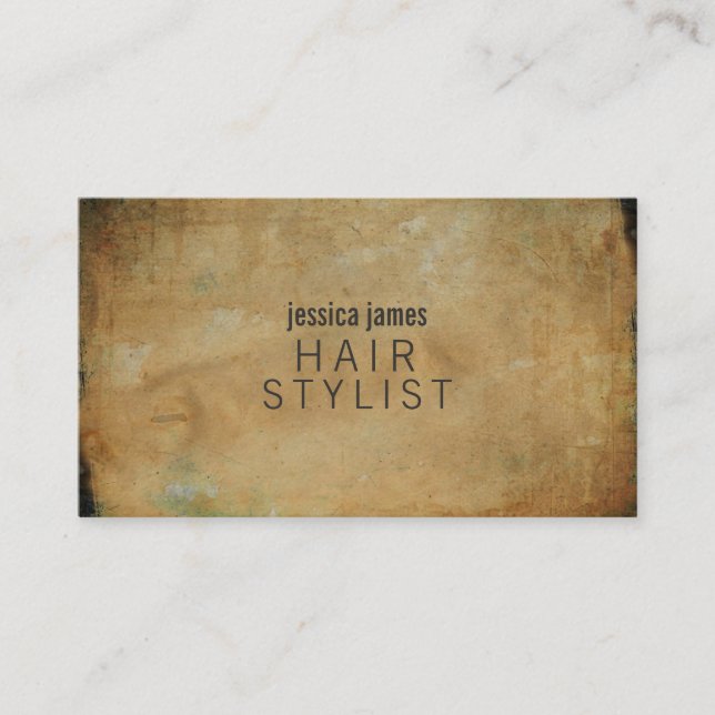 Distrestierte Grunge Hair Stylist Terminkarten Terminkarte (Vorderseite)