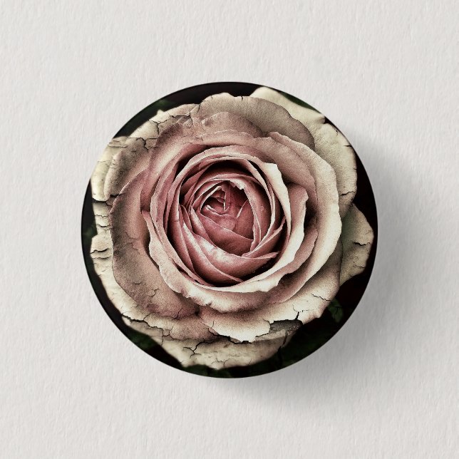 Distrestierte Rose - Schaltfläche Button (Vorderseite)