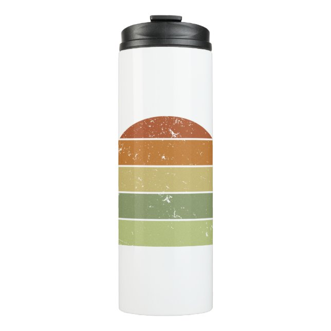 Distrestierter Retro-Sonnenuntergang Thermosbecher (Vorderseite)
