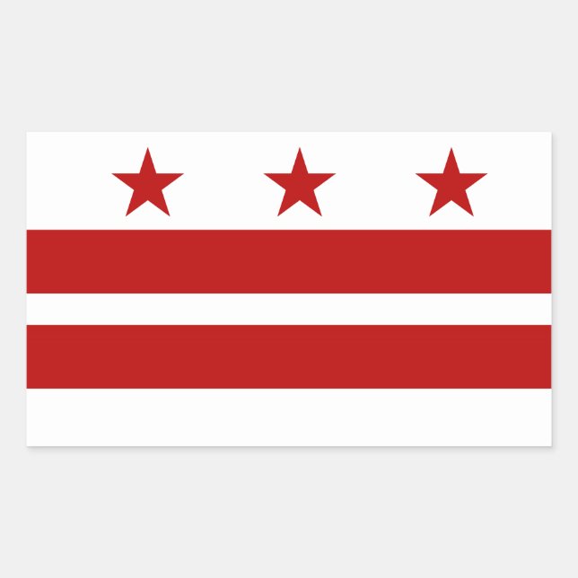 District of Columbia Flag Rechteckiger Aufkleber (Vorderseite)