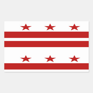 District of Columbia Flag Rechteckiger Aufkleber