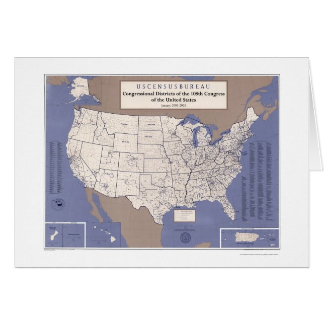 Districts parlementaires de carte des Etats-Unis (Devant horizontal)