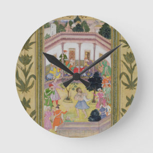 Disturbance by a madman at a social gathering, fro runde wanduhr