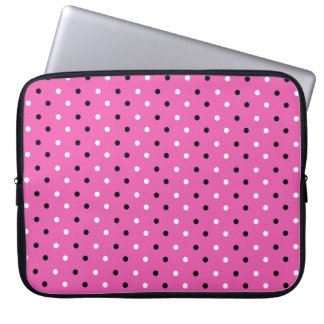 Disty Polka Dot Pink Schwarz-weiß Laptopschutzhülle