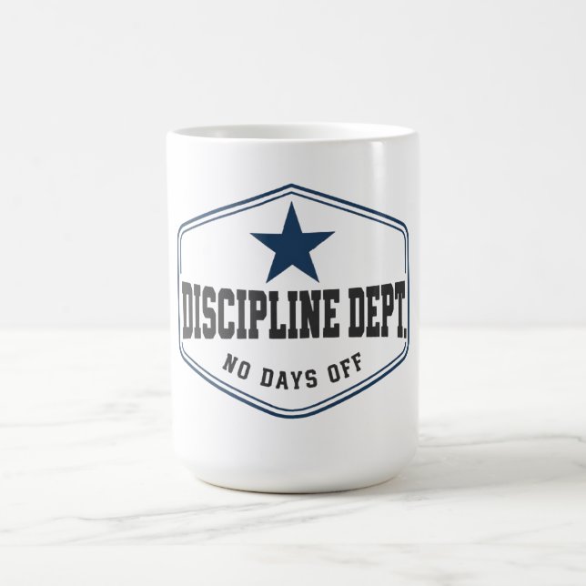 Disziplin-Abteilungsshirt | Varsity-Mindset-Tee Kaffeetasse (Mittel)