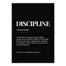 Disziplin-Definitions-Kunstposter – Minimalistisch