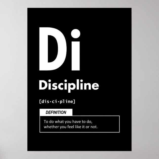 Disziplin - Erfolgsfaktor - Motivierend Poster (Vorne)