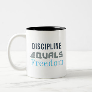 Disziplin Gleich Freiheit – Fette Motivations-Typo Zweifarbige Tasse