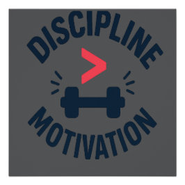 Disziplin größer als Motivation - Fitnessstudio Fi Poster