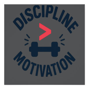 Disziplin größer als Motivation - Fitnessstudio Fi Poster