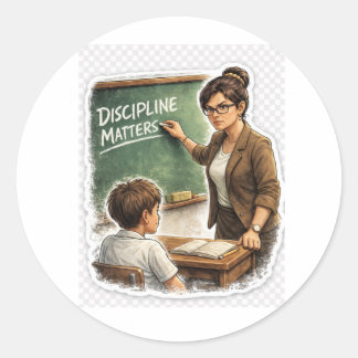 Disziplin ist wichtig Lehrer Aufkleber