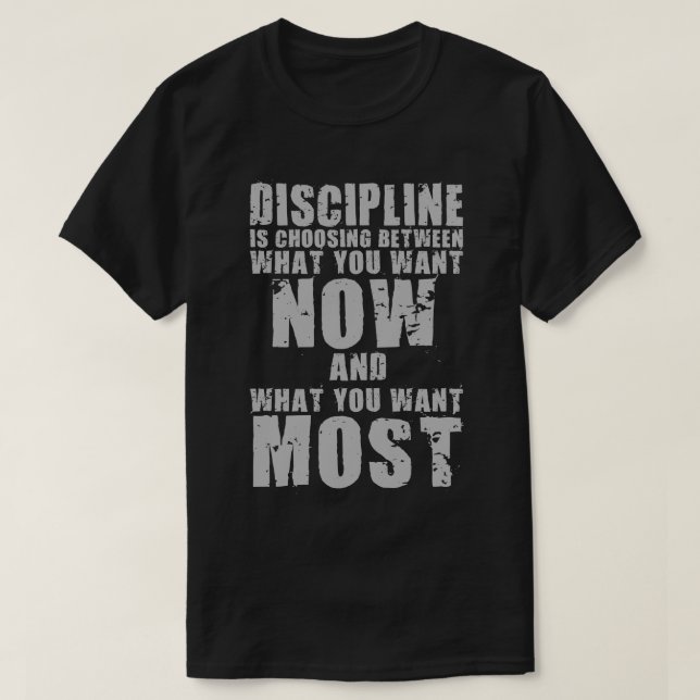 DISZIPLIN - motivierend Wörter T-Shirt (Design vorne)
