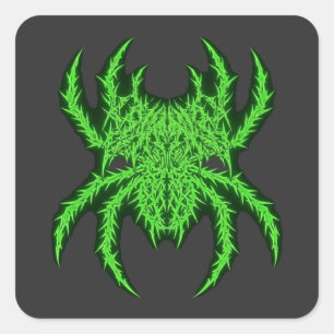 Disziplin Spider Green Gym Bodybuilding Kunst Quadratischer Aufkleber