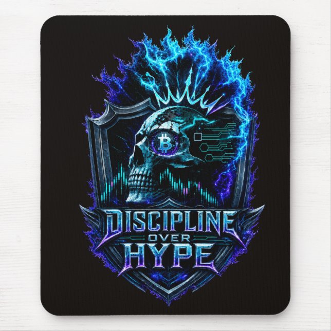Disziplin statt Hype Bitcoin Krypto-Mentalität Des Mousepad (Vorne)