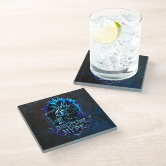 Disziplin statt Hype Blue Grunge Bitcoin Glasuntersetzer