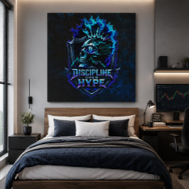 Disziplin statt Hype Blue Grunge Bitcoin  Leinwanddruck